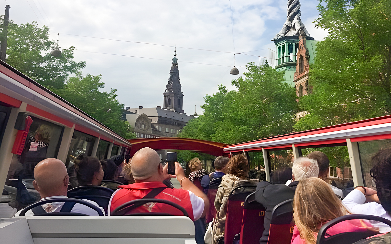 Tourists on HOHO tour bus, Copenhagen