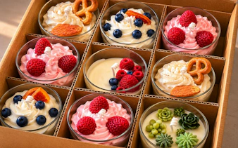 Candle assortment with fruit and pretzel designs from Krakow candle-making workshop.