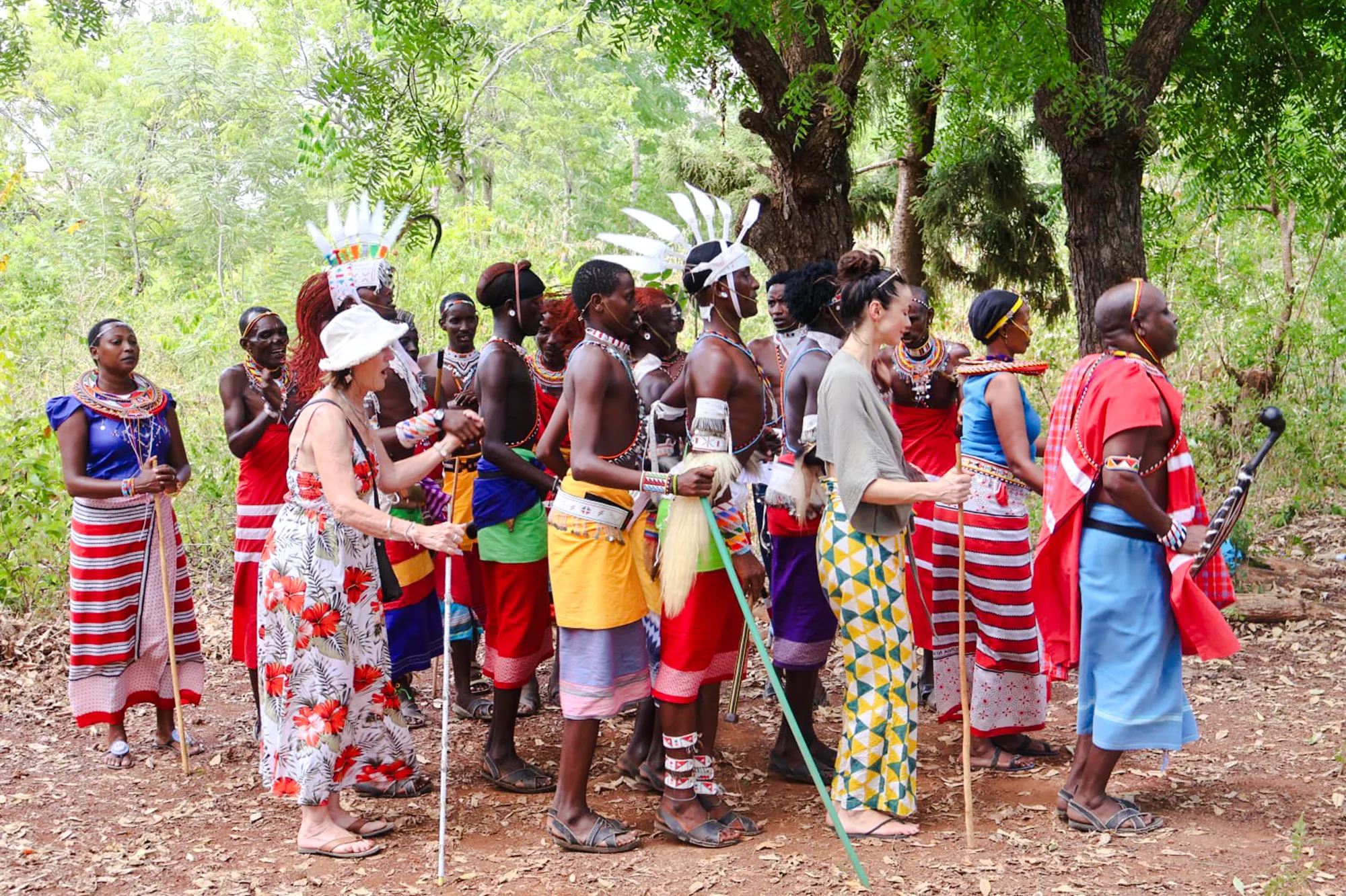 Maasai group performing traditional dance at Diani Beach cultural tour.