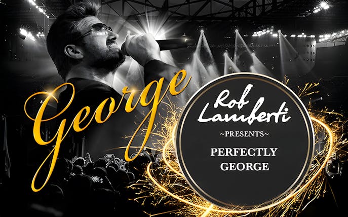 Rob Lamberti performing in "Perfectly George" concert setting.