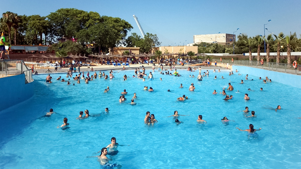Quetzal Beach water ride at Isla Magica theme park, Seville, Spain.
