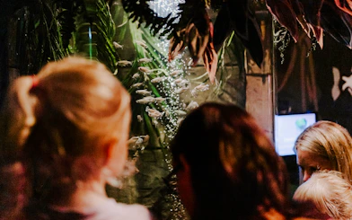 Visitors observing fish tank at SEA Life Brighton.