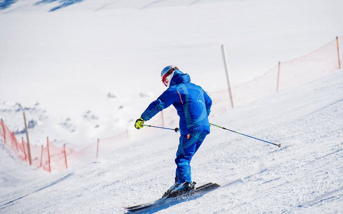 Child skiing on Elysian Gangchon Ski Resort slopes, Nami Island.