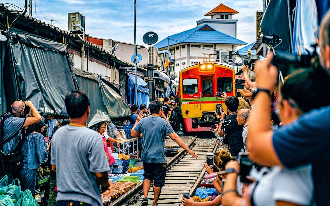 bangkok: tour pelo mercado ferroviário, wat bang kung e klong khon-5