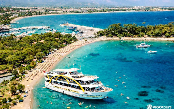 Antalya Mega Yacht Cruise to Kemer Coast with Lunch and Hotel Transfers