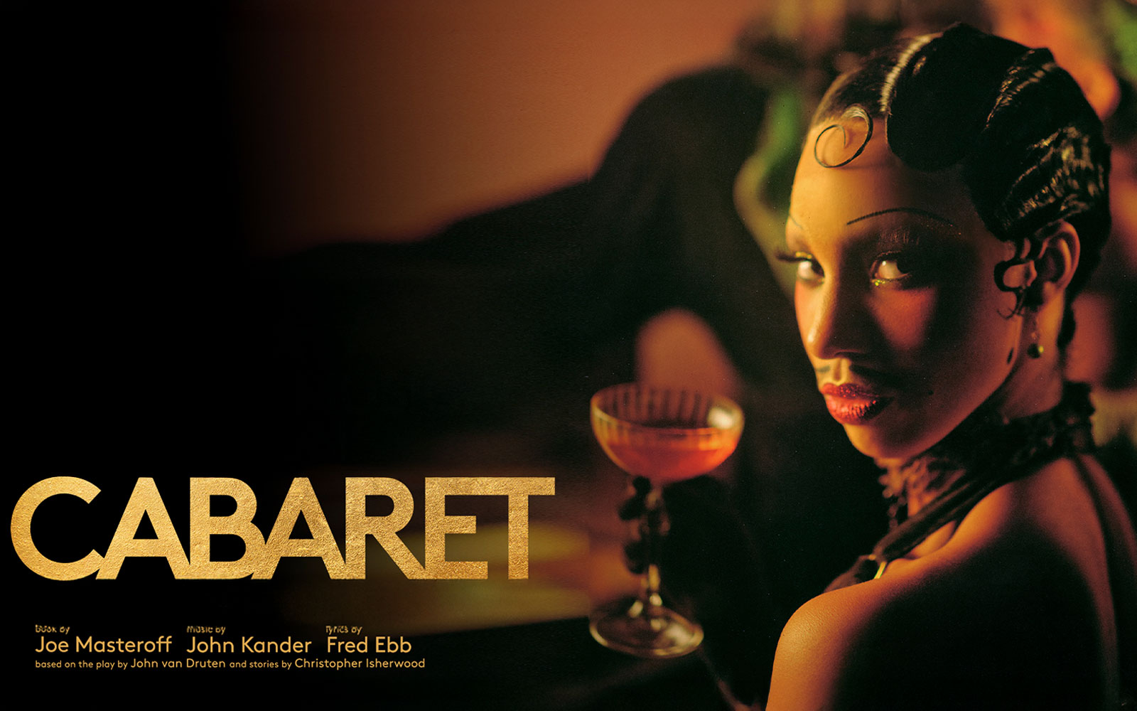 Cabaret Westend show poster with performer holding a cocktail.