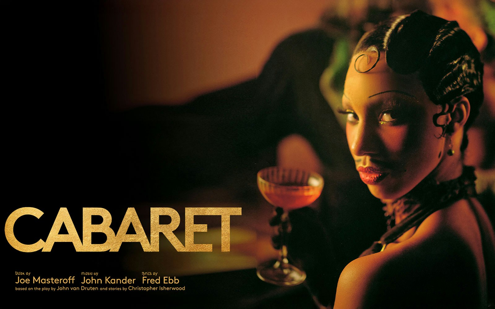 Cabaret Westend show poster with performer holding a cocktail.