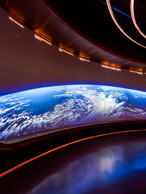 Interactive Earth display at Museum of The Future, Dubai, highlighting innovative design.