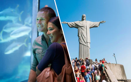 Combo: AquaRio + Christ the Redeemer Tickets with Corcovado Train Transfer