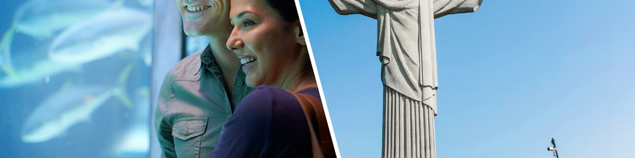 Combo: biglietti per AquaRio + Cristo Redentore con trasferimento sul treno per il Corcovado