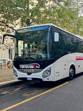 Terravision bus parked near Bergamo Airport.