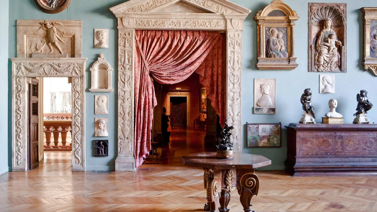 Jacquemart André Museum interior with ornate doorway and classical art displays.