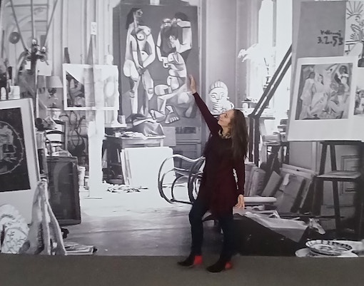 Picasso Museum Malaga with visitors exploring Photographic Archive