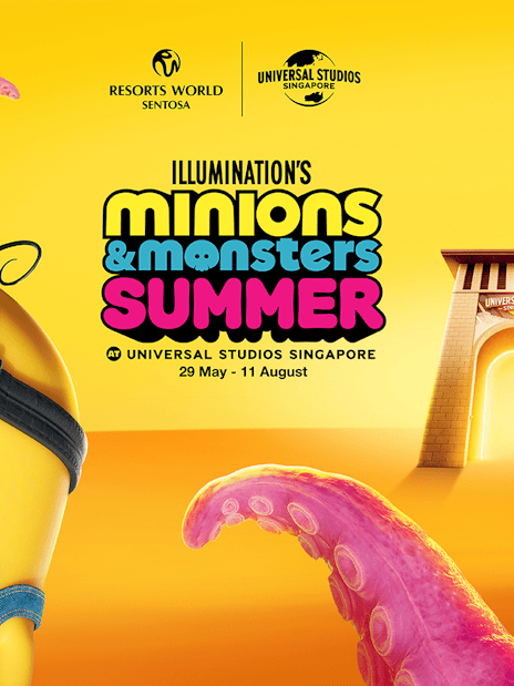Minion with tentacles at Universal Studios Singapore for Minions and Monsters Summer event.
