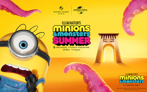 Minion with tentacles at Universal Studios Singapore for Minions and Monsters Summer event.