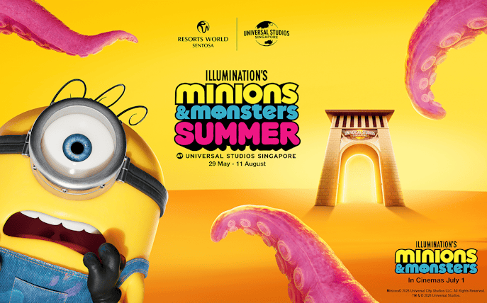 Minion with tentacles at Universal Studios Singapore for Minions and Monsters Summer event.