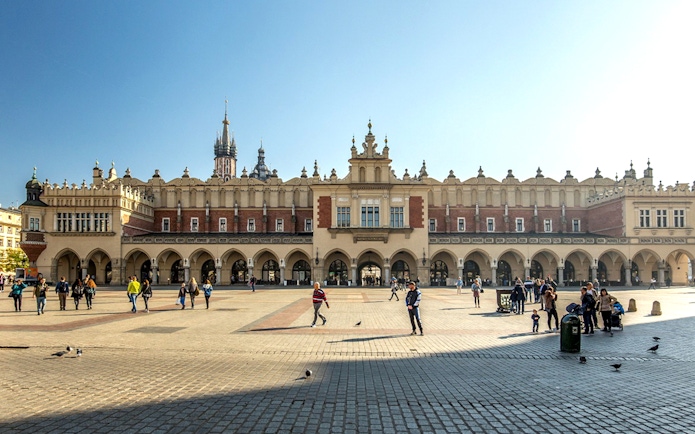 Krakow's Cloth Hall in Rynek Glowny Square, part of the Wawel Castle and Cathedral tour.
