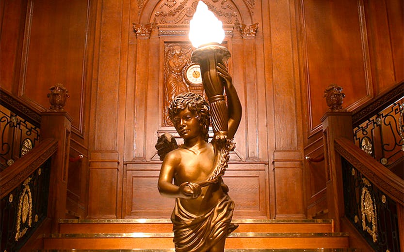 Grand staircase replica at Titanic: The Artifact Exhibition, Orlando.