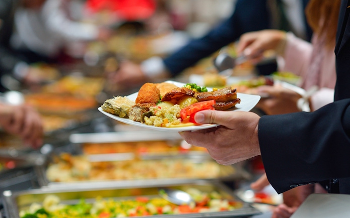 Buffet lunch selection during Pamukkale & Hierapolis Day Trip.