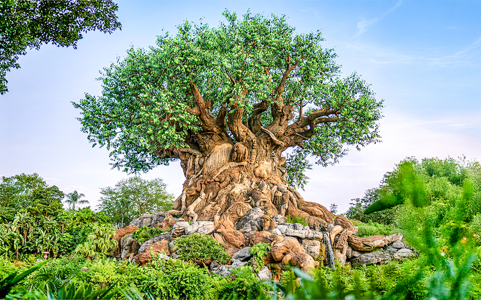 Tree of Life with animal carvings at Animal Kingdom, Walt Disney World Resort, Orlando.