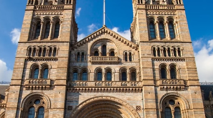 Natural History Museum entrance in London.