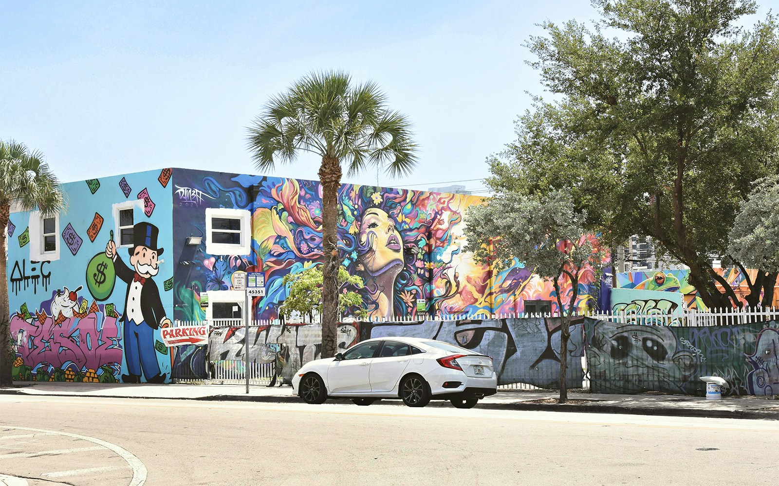 Wynwood Walls street art featuring colorful murals in Miami, Florida.