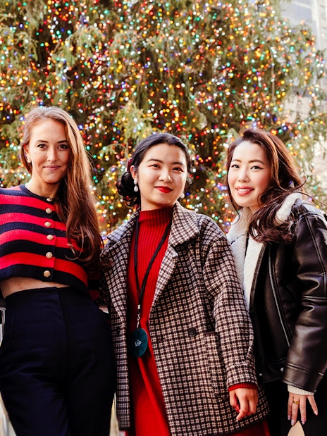 Group enjoying Rockefeller Center Christmas tree with VIP Pass.
