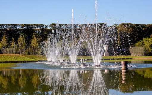 Fountains at the Palace of Versailles during the Night Fountain Show.