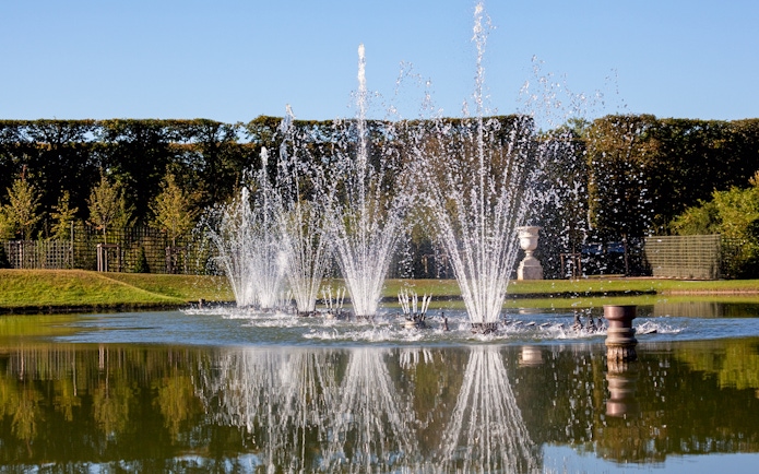 Fountains at the Palace of Versailles during the Night Fountain Show.