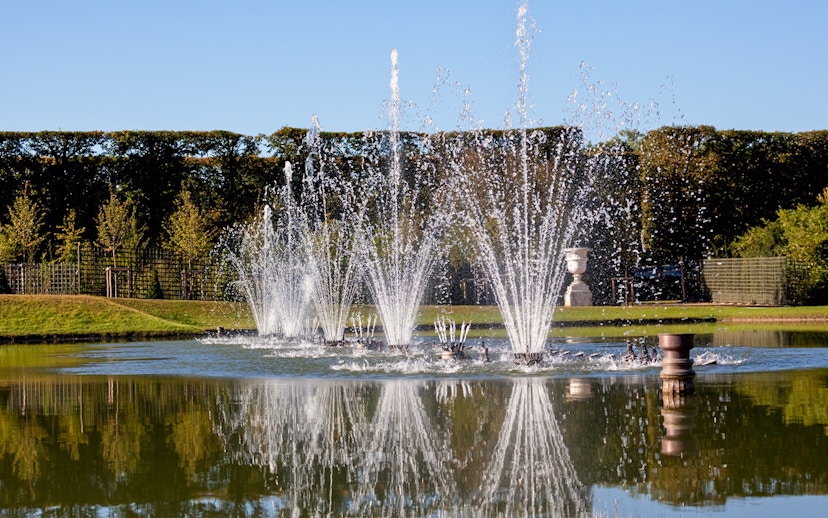 Fountains at the Palace of Versailles during the Night Fountain Show.