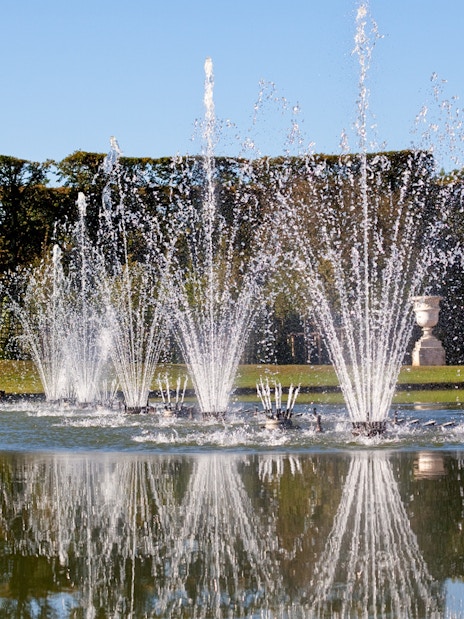 Fountains at the Palace of Versailles during the Night Fountain Show.