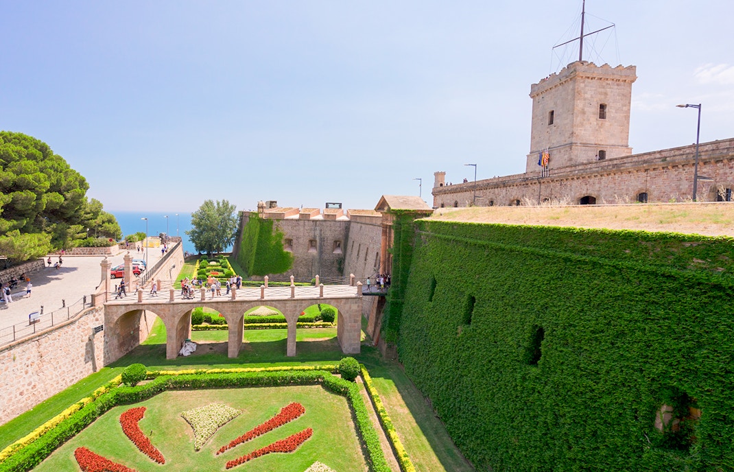 Montjuic Castle walls in Barcelona, part of the Barcelona All Inclusive Card tour.