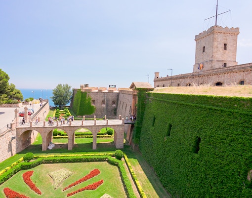 Montjuic Castle walls in Barcelona, part of the Barcelona All Inclusive Card tour.