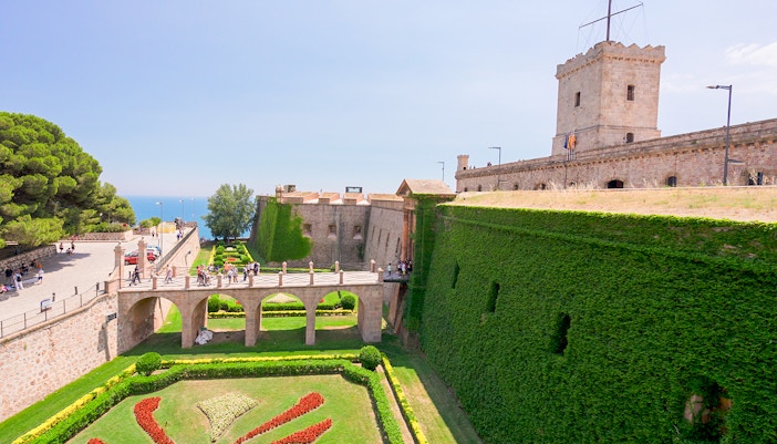 Montjuic Castle walls in Barcelona, part of the Barcelona All Inclusive Card tour.