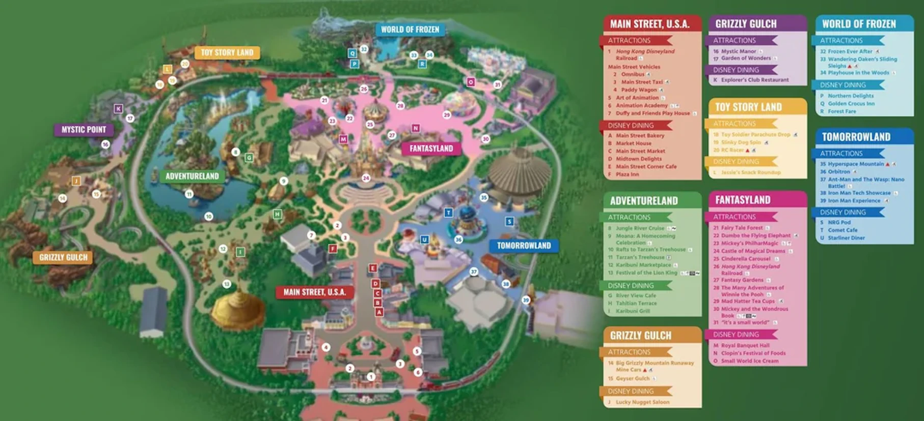 Disneyland Hong Kong Map