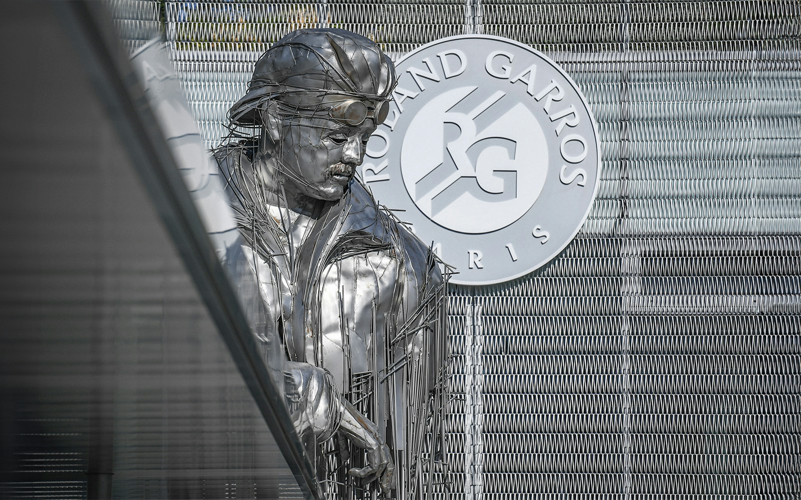 Statue of aviator Roland Garros at Roland Garros Stadium, Paris.