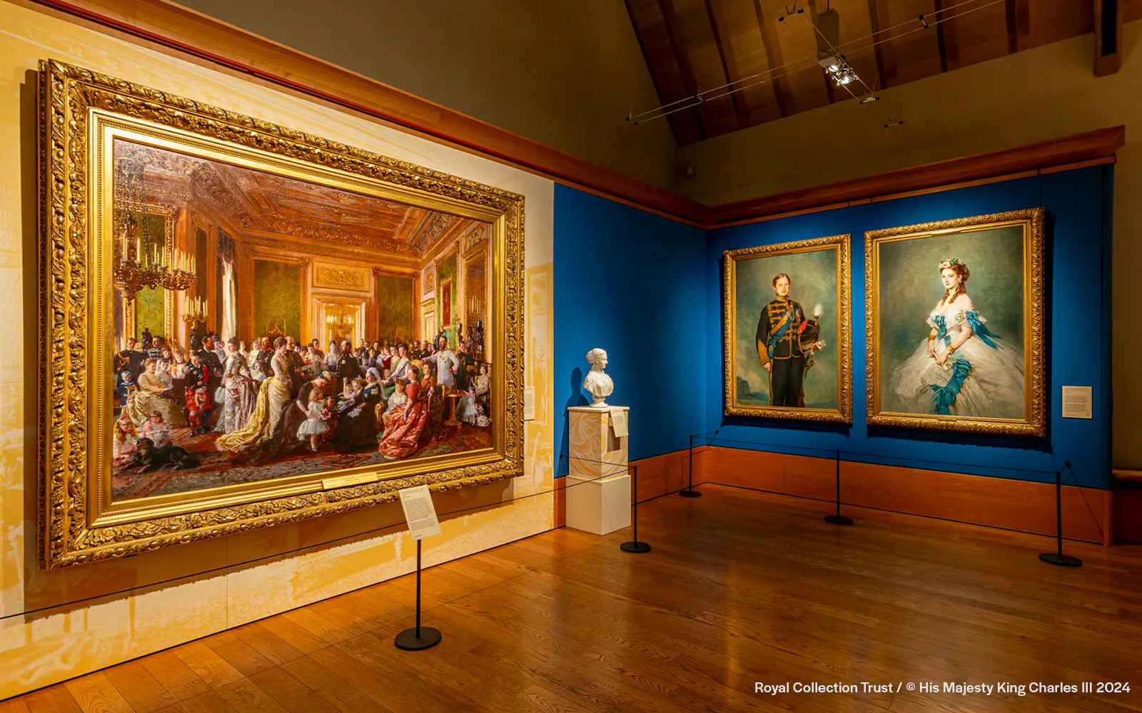 Edwardian paintings and bust in Kings Gallery, Palace of Holyroodhouse.