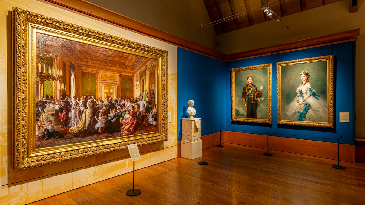 Edwardian paintings and bust in Kings Gallery, Palace of Holyroodhouse.
