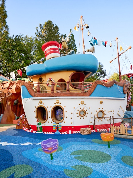 Mickey's Toontown boat attraction at Disneyland Park, California.