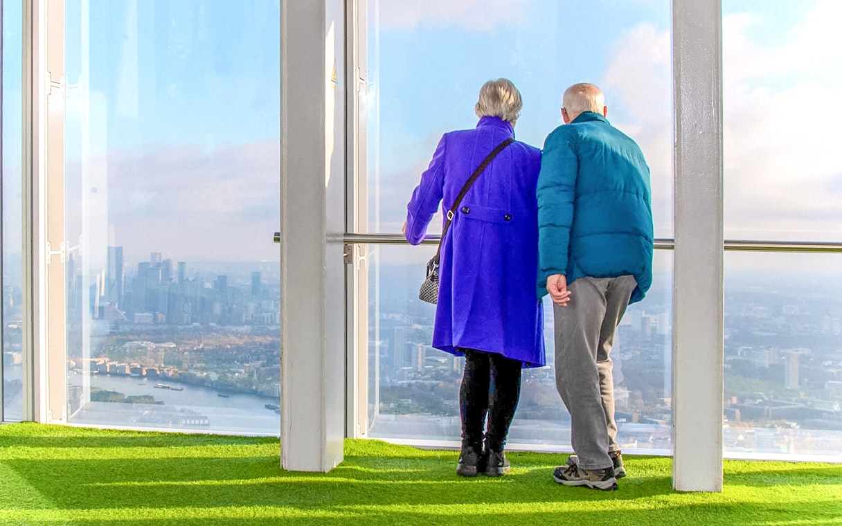 View from The Shard overlooking London skyline, part of Combo: The View from The Shard + Up At The O2.