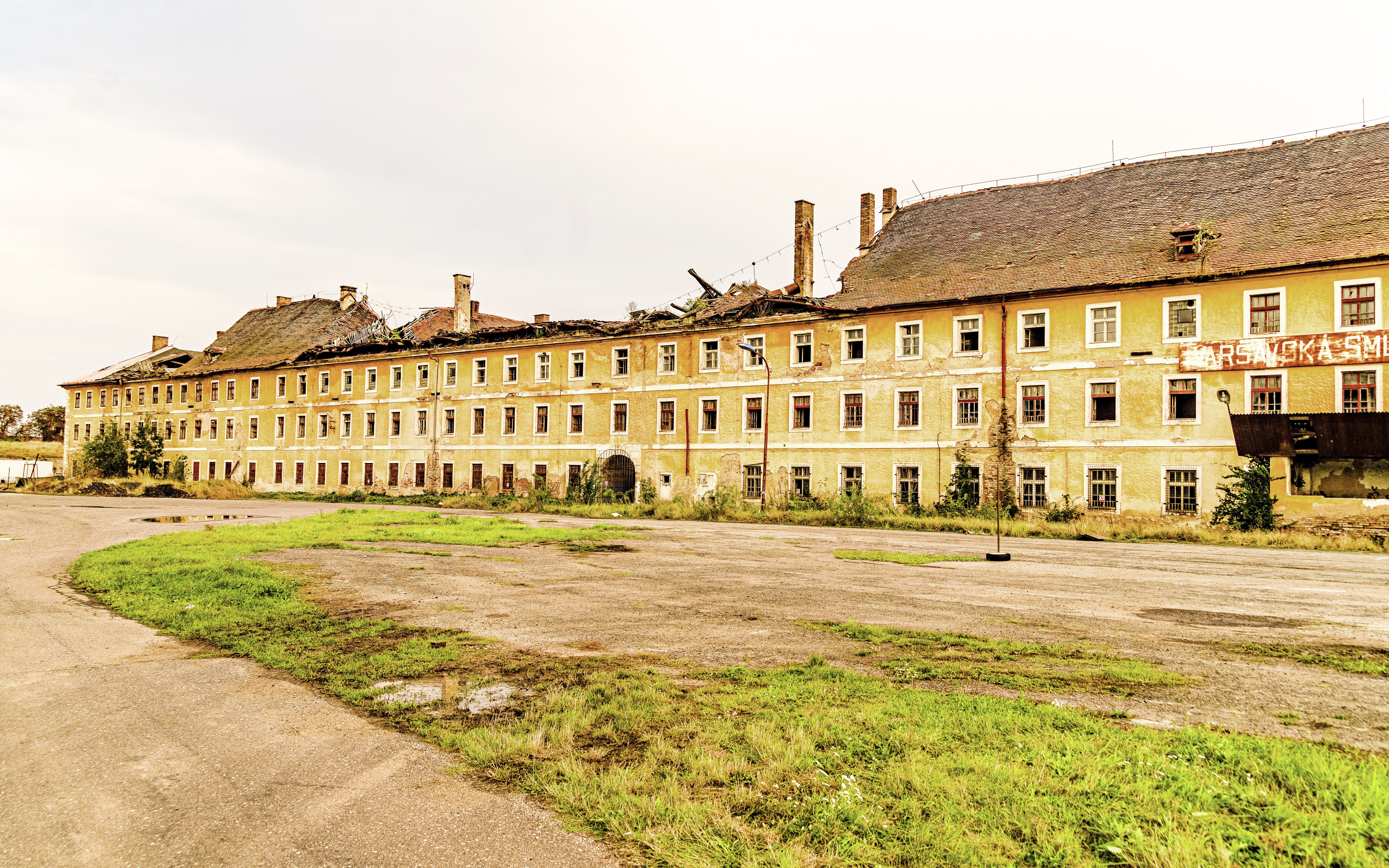 Former Sokol Gym building at Terezín Concentration Camp, Czech Republic.