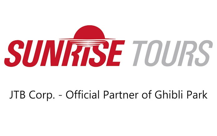 Sunrise Tours logo, JTB Corp. official partner of Ghibli Park.