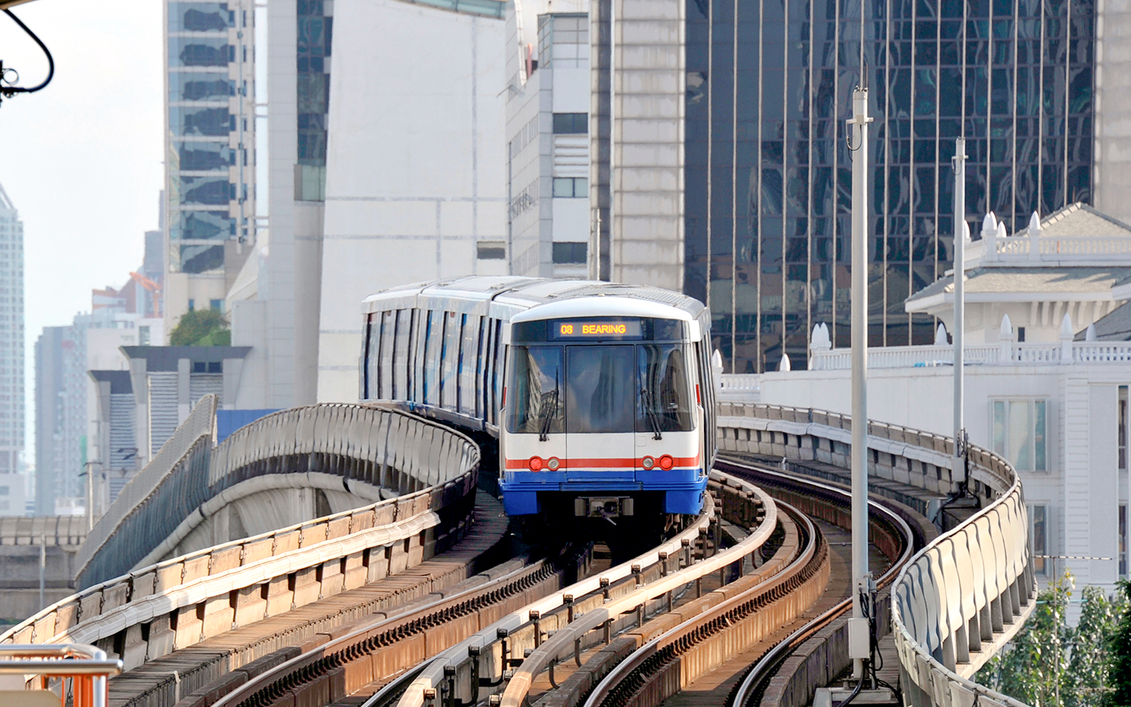 A Skytrain in Bangkok - Chao Phraya cruises