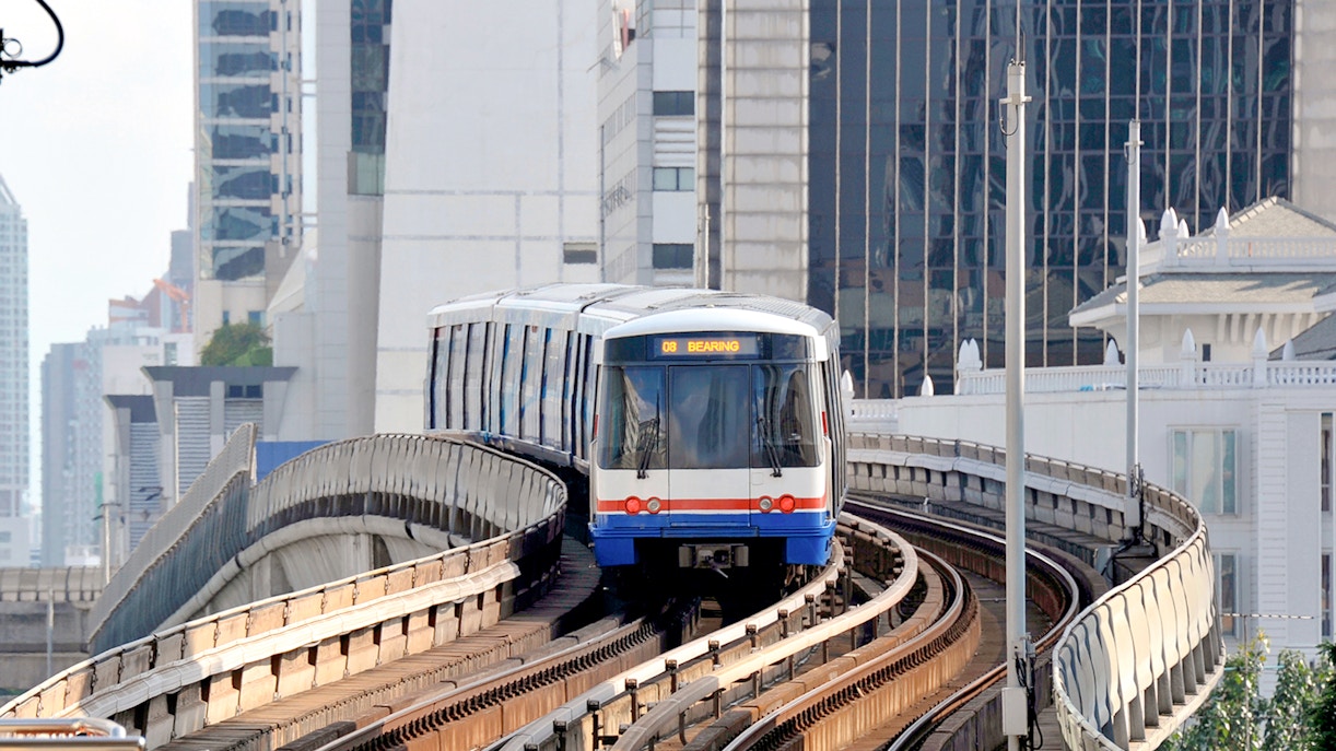 A Skytrain in Bangkok - Chao Phraya cruises