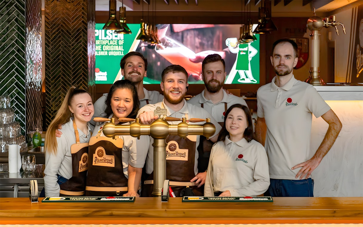 Staff at Pilsner Urquell The Original Beer Experience in Pilsen, Czech Republic.