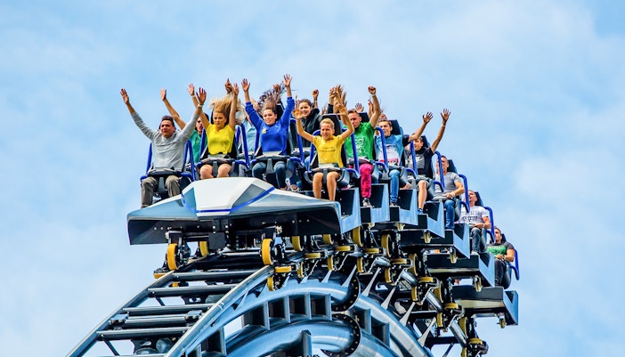 Roller coaster ride in energylandia