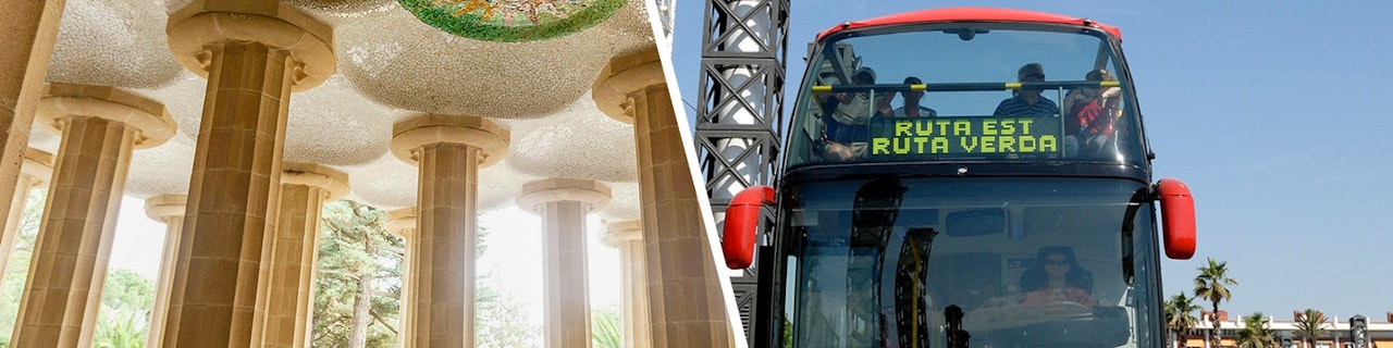 Combo | Biglietti per il Parc Güell + Tour di Barcellona in autobus Hop-on Hop-off
