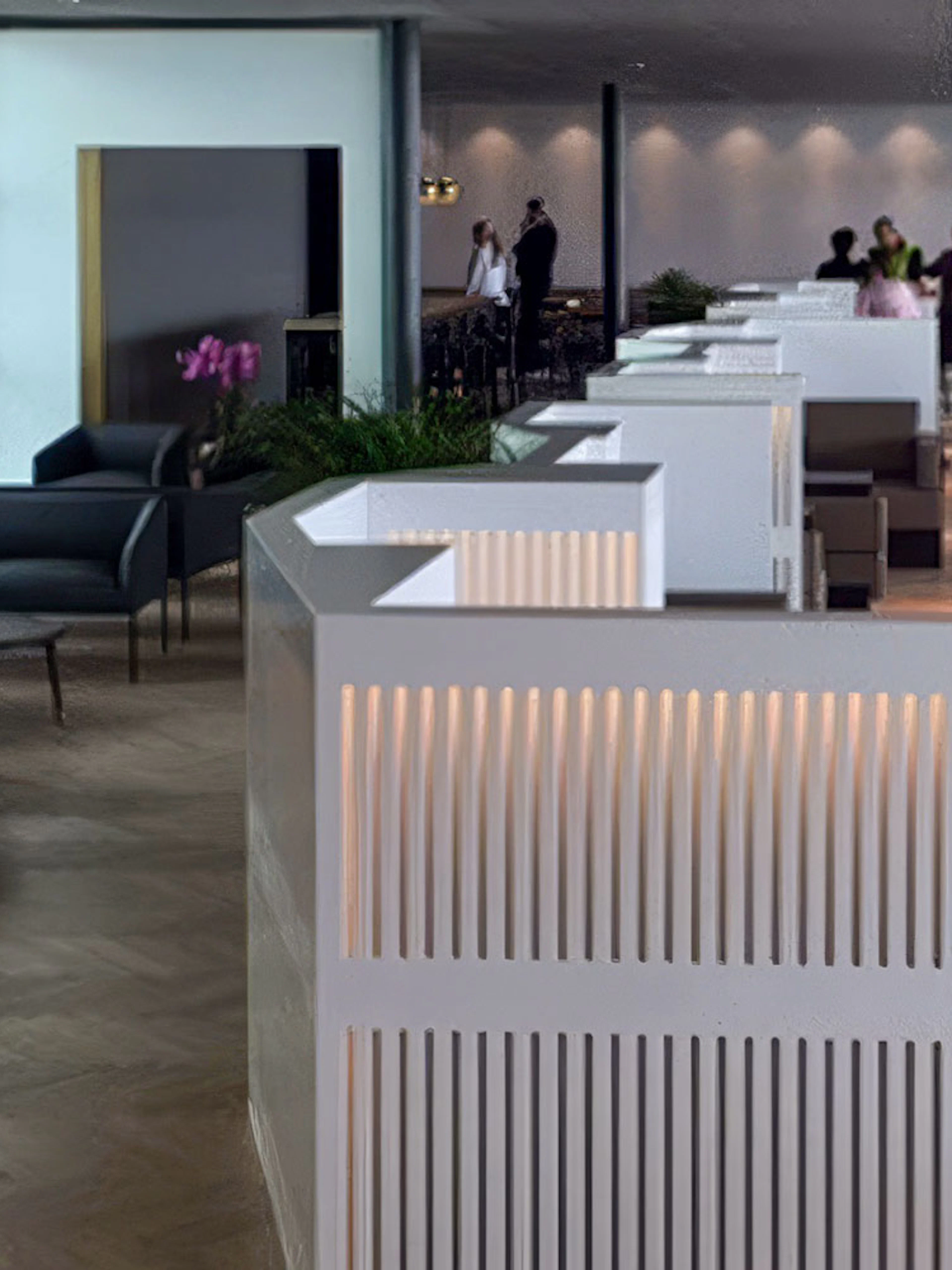 Aspire SKY Lounge seating area with modern decor at Zurich Airport Terminal E.