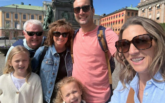 Group enjoying Stockholm Murder Mystery city exploration game in Stockholm.