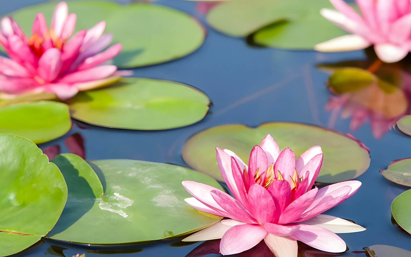 Water lilies in the lake in Monet’s water garden, Giverny